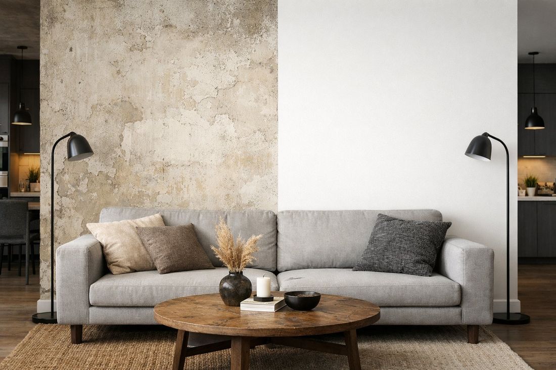 Comparativa antes y después de quitar gotelé en un salón de Tarragona